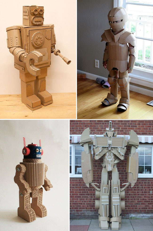 cómo hacer un robot de cartón