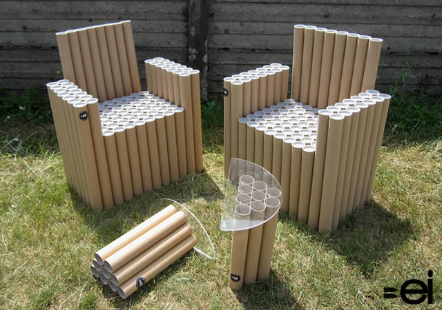 Increíbles ejemplos de muebles con cajas de cartón y tubos