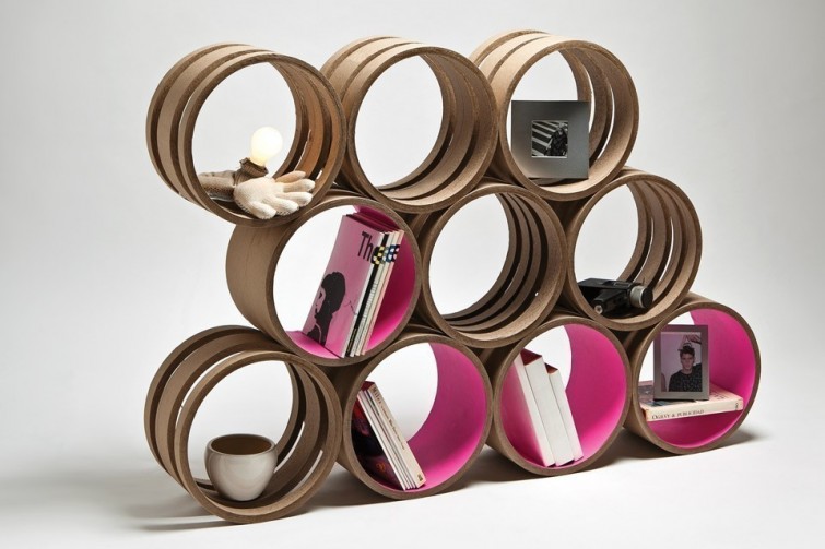 muebles con tubos de carton