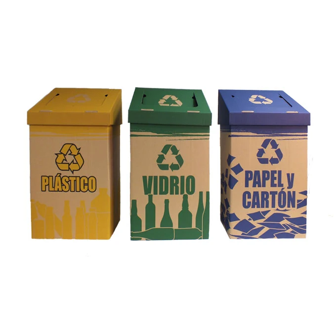 Papeleras de cartón para reciclaje