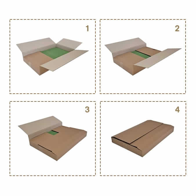 Cajas de cartón 555 x 355 x 110 mm. Altura variable.