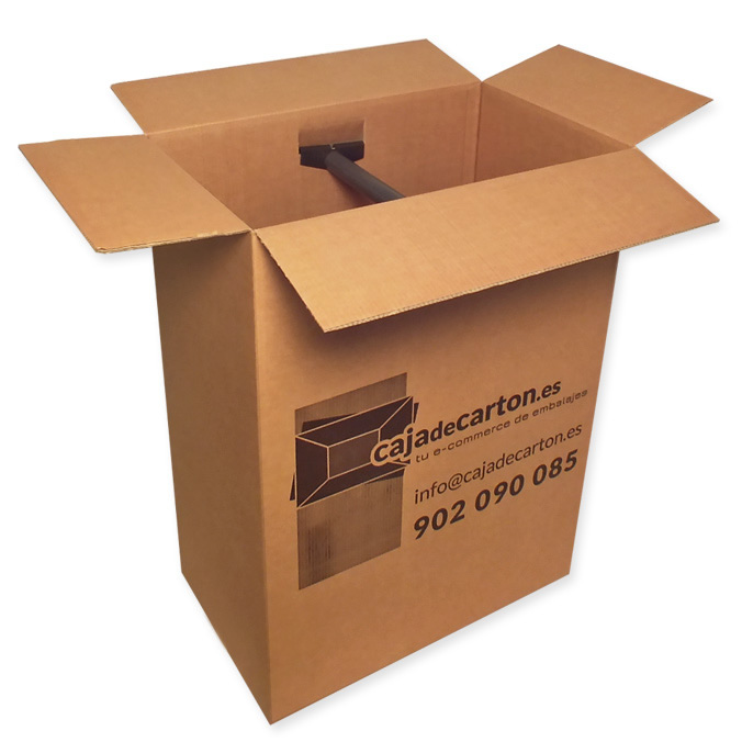 Caja de cartón 750 x 450 x 1000 mm. Tipo armario para ropa