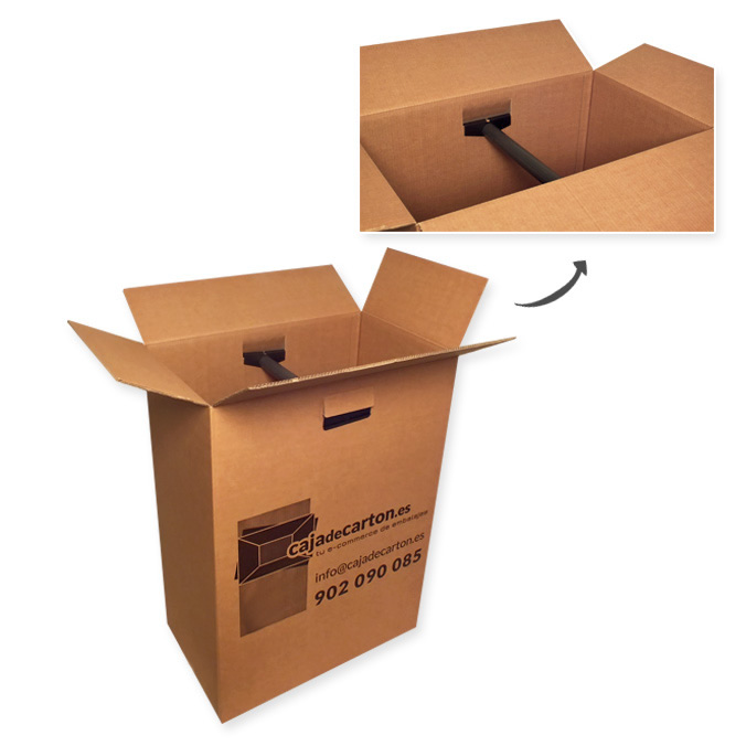 Caja de cartón 750 x 450 x 1000 mm. Tipo armario para ropa