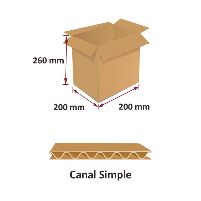 Cajas de cartón  200 x 200 x 260 mm