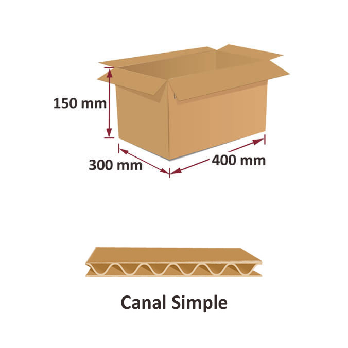 Cajas de cartón 400 x 300 x 150 mm