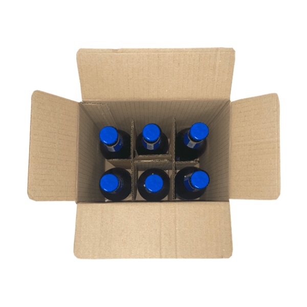 Caja de cartón 198 x 134 x 288 mm. Para 6 botellas de cerveza