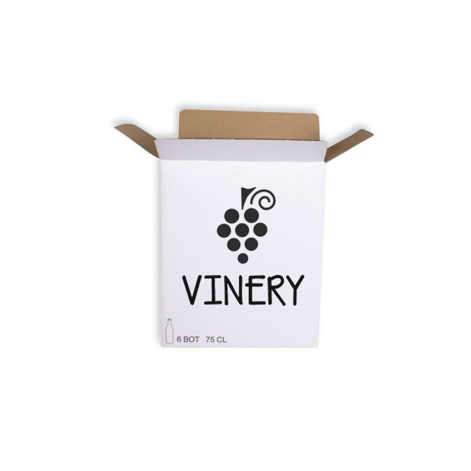 Caja de cartón 276 x 184 x 325 mm. Para 6 botellas 