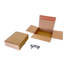 Caja Ecommerce doble envío 290 x 250 x 090 mm. Dos cierres adhesivos + apertura por tira de rasgado