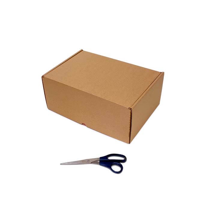 Caja Ecommerce doble envío 350 x 250 x 150 mm. Doble cierre adhesivo + apertura por tira de rasgado