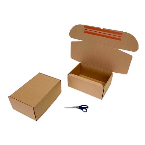 Caja Ecommerce doble envío 350 x 250 x 150 mm. Doble cierre adhesivo + apertura por tira de rasgado