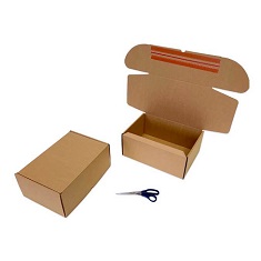 Caja Ecommerce doble envío 350 x 250 x 150 mm. Doble cierre adhesivo + apertura por tira de rasgado
