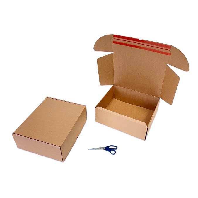 Caja Ecommerce doble envío 400 x 350 x 150 mm. Doble cierre adhesivo + apertura por tira de rasgado