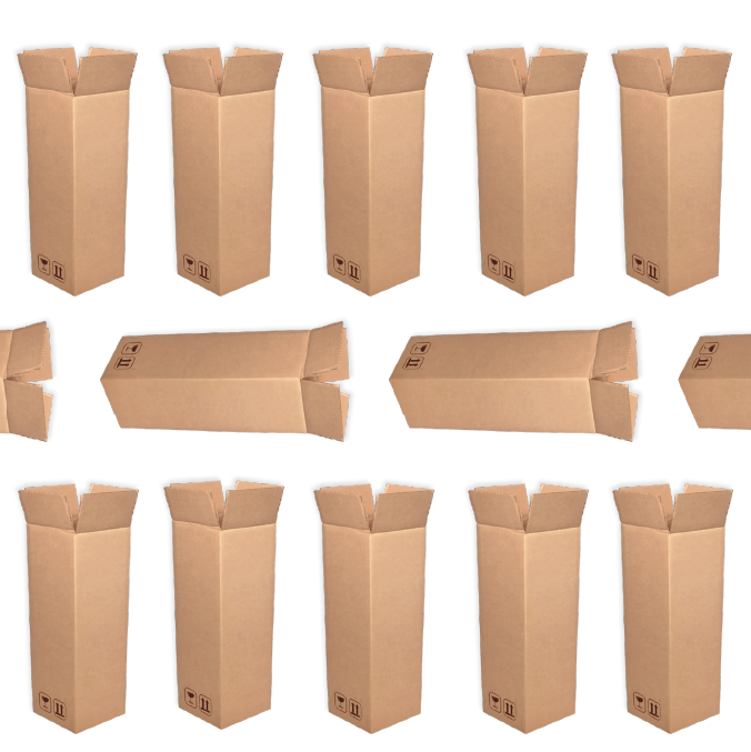 Pack 50 Cajas Cartón Simple 140x140x415mm 