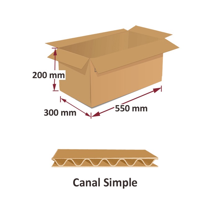 Pack 50 cajas de cartón de 550 x 300 x 200 mm
