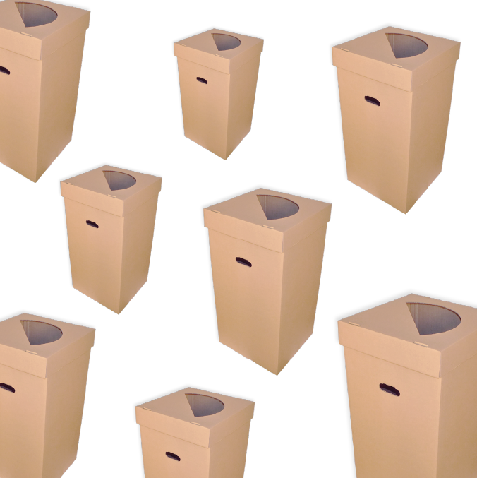 Pack de 50 Papeleras cartón 400 x 400 x 800 mm