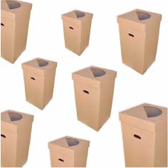 Pack de 50 Papeleras cartón 400 x 400 x 800 mm