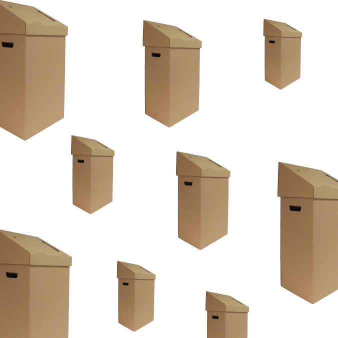 Pack de 50 Papeleras de cartón  380 x 280 x 720 mm