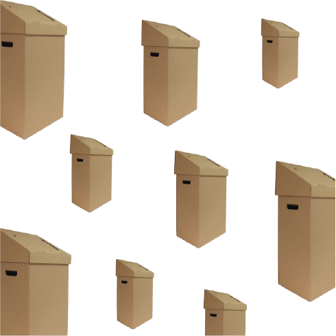 Pack de 50 Papeleras de cartón  380 x 280 x 720 mm