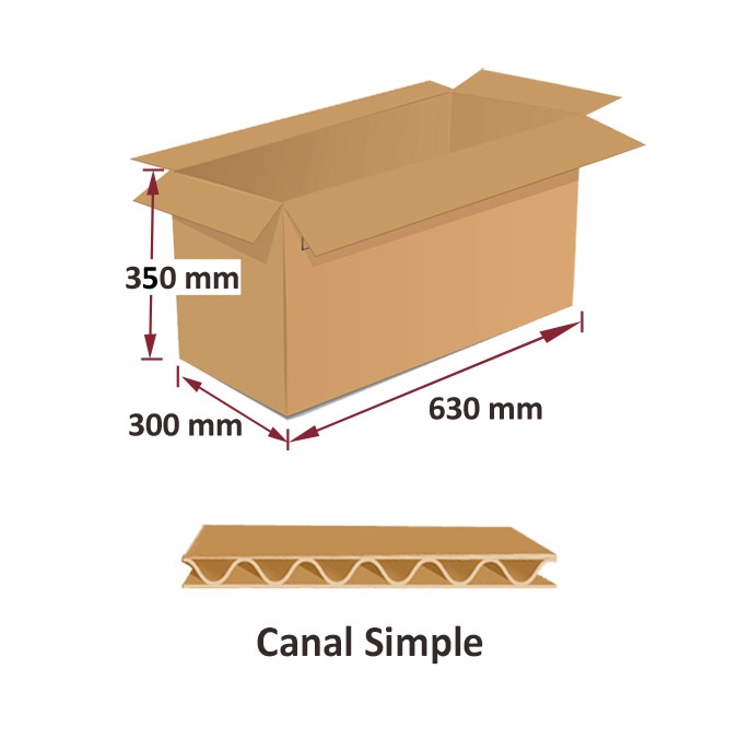 Pack 60 cajas de cartón de 630 x 300 x 350 mm