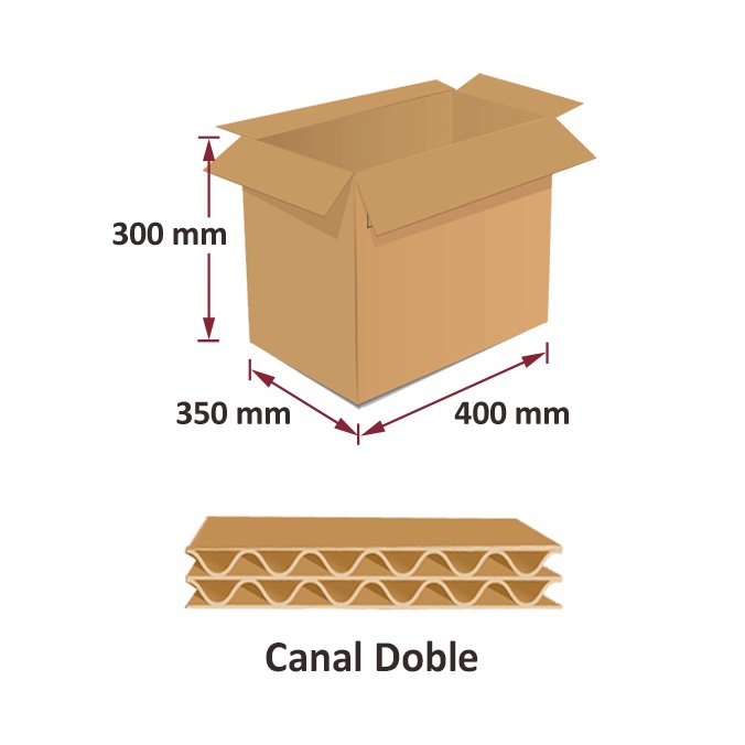 Pack 70 cajas de cartón de 400 x 350 x 300 mm
