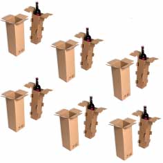 Pack 50 Cajas para envío 1 botella con estructura protectora