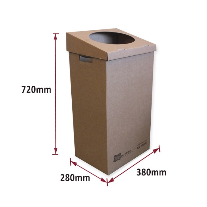 Papelera de cartón  380 x 280 x 720 mm