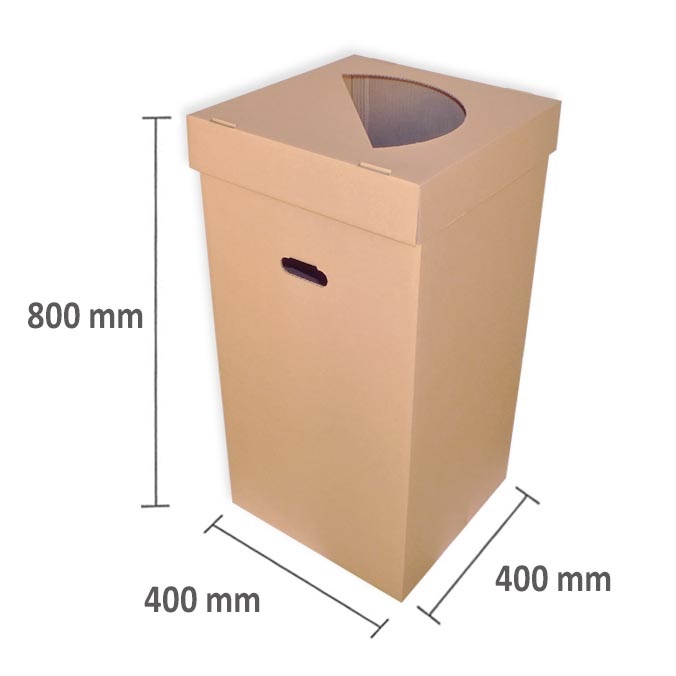 Pack de 50 Papeleras cartón 400 x 400 x 800 mm