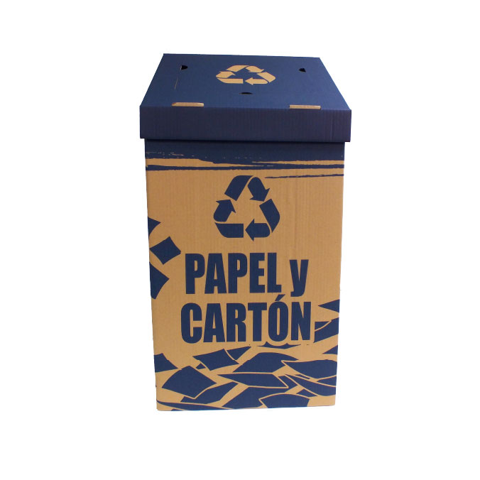 Papelera de cartón para reciclaje de papel y cartón
