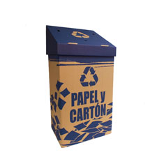 Papelera de cartón para reciclaje de papel y cartón
