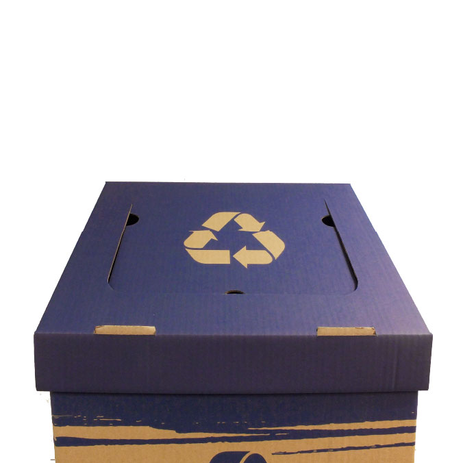 Papelera de cartón para reciclaje de papel y cartón