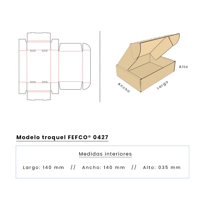 Cajas personalizadas de 140 x 140 x 035 mm