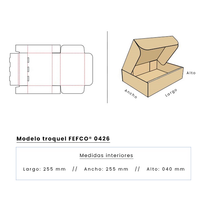 Caja para envíos 255 x 255 x 040 mm