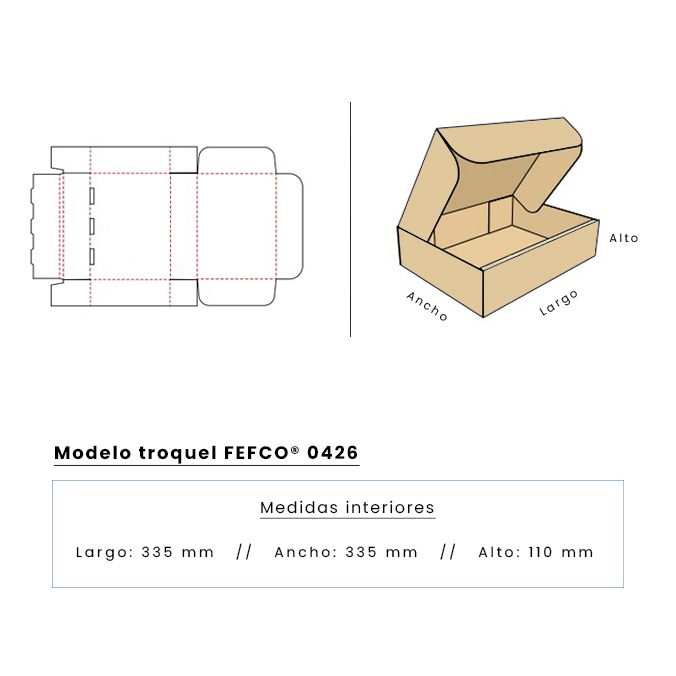 Caja para envíos 335 x 335 x 110 mm