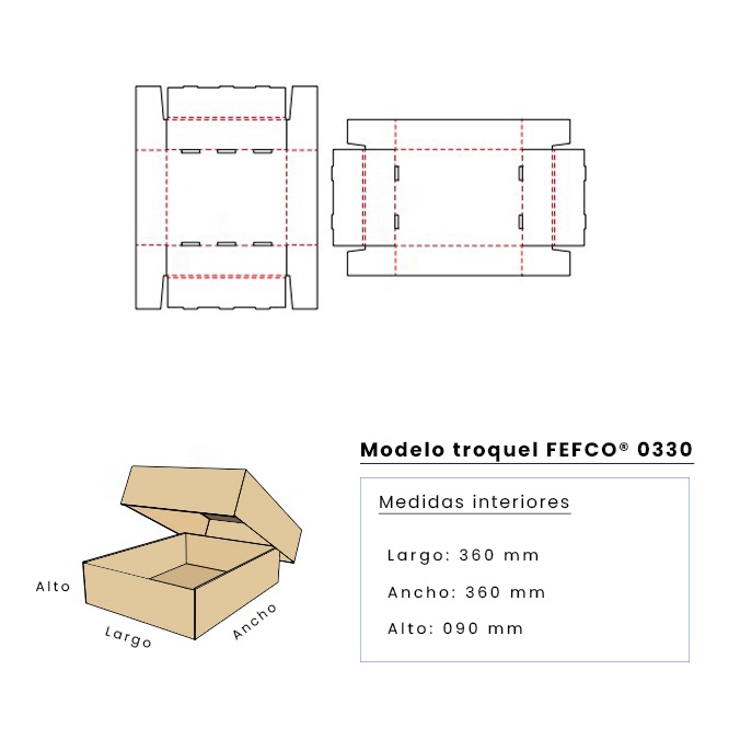 Caja para envíos 360 x 360 x 090 mm