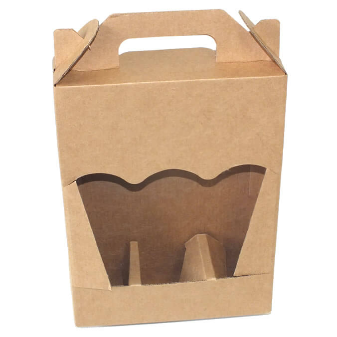 Caja cartón transporte 3 botellas 25cl con ventana