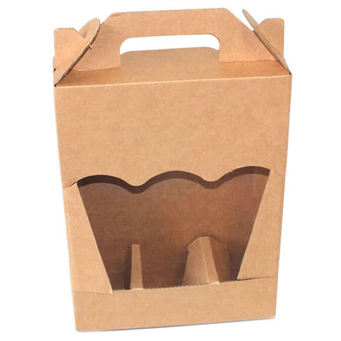 Caja cartón transporte 3 botellas 25cl con ventana