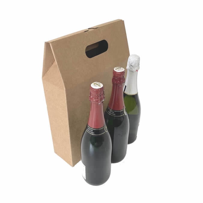 Caja cartón transporte para 3 botellas