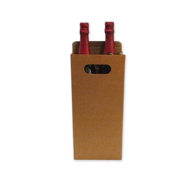 Caja cartón transporte para 2 botellas