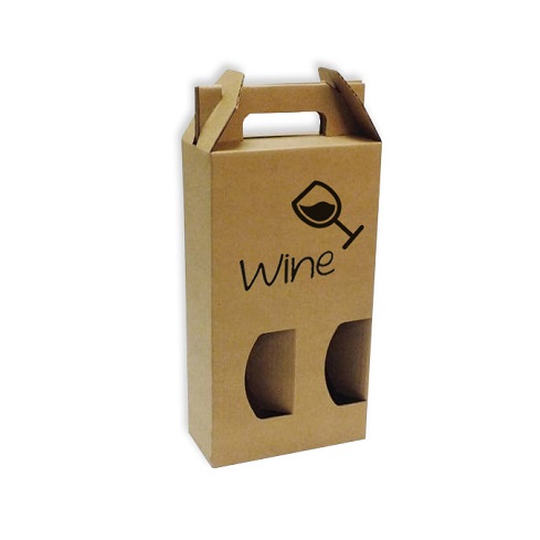 Cajas personalizadas para transporte 2 botellas con ventanas