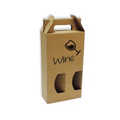Cajas personalizadas para transporte 2 botellas con ventanas