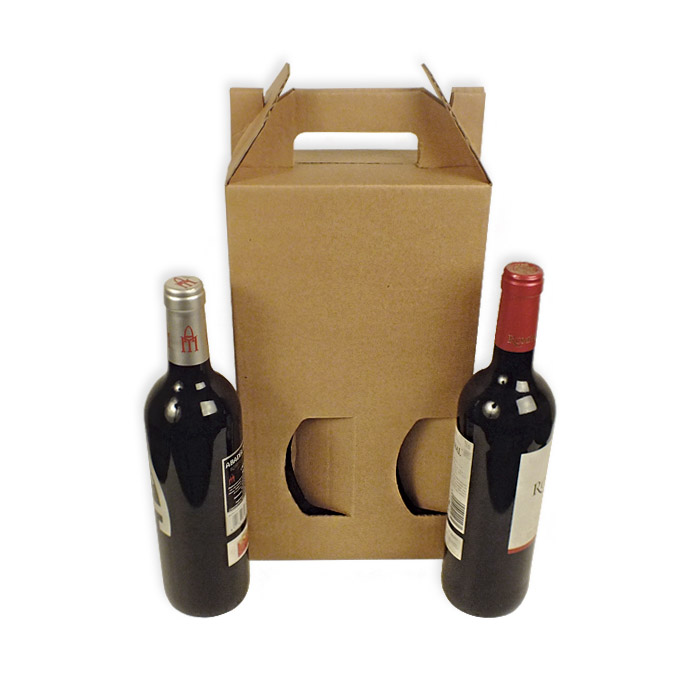 Caja para transporte 2 botellas con ventanas