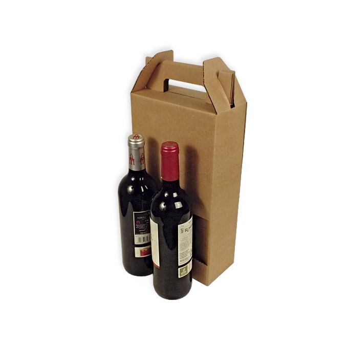 Caja para transporte 2 botellas con ventanas