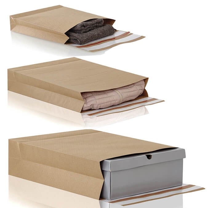 Muestras de sobres de papel kraft para envío