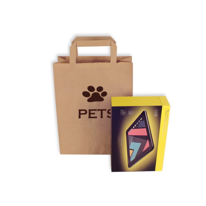 Bolsas de papel personalizadas 22 + 10 x 29 cm. Asa plana
