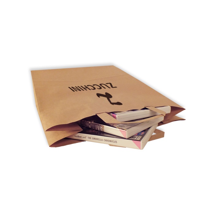 Bolsas de papel personalizadas 32 + 13 x 41 cm. Asa plana