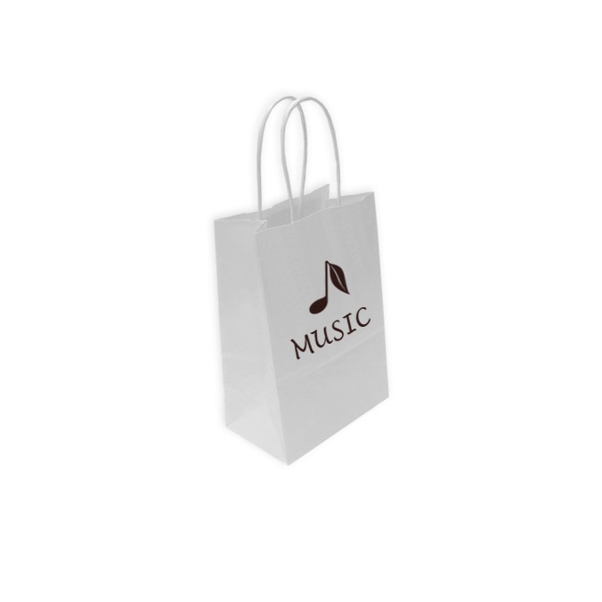 Bolsas de Papel Pesonalizadas Blancas 14+8,5X21,5CM