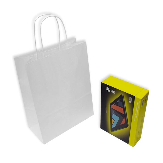 Bolsas de Papel Blancas 24 + 11 x 31 cm