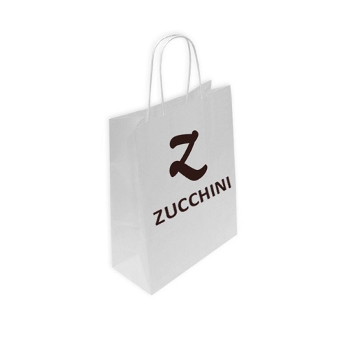 Bolsas Personalizadas Blancas con Asa Rizada