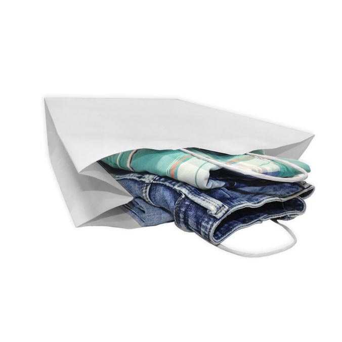 Bolsas de Papel Blancas 32 + 13 x 41 cm.