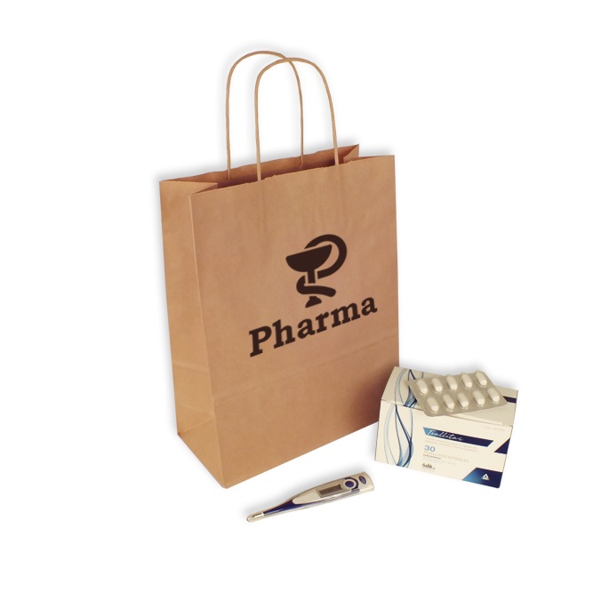 Bolsas de papel personalizadas 24 + 11 x 31 cm